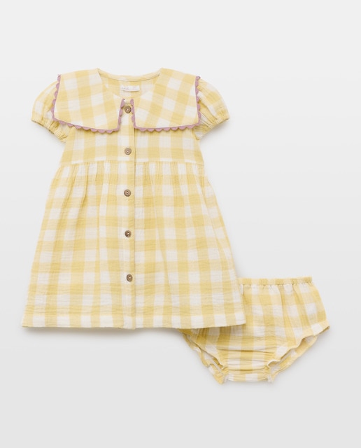 Imagen 0 de Vestido bebé niña de gasa de cuadros vichy