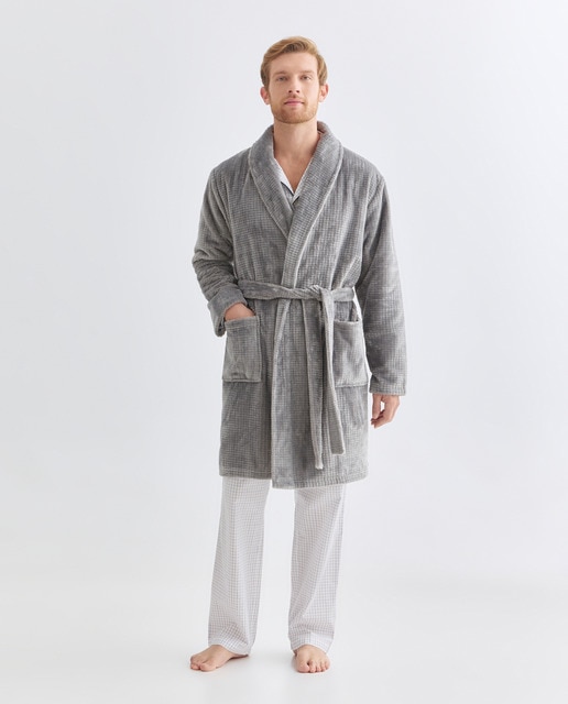 Imagem 0 de Roupão em Velour com Estrutura aos Quadrados