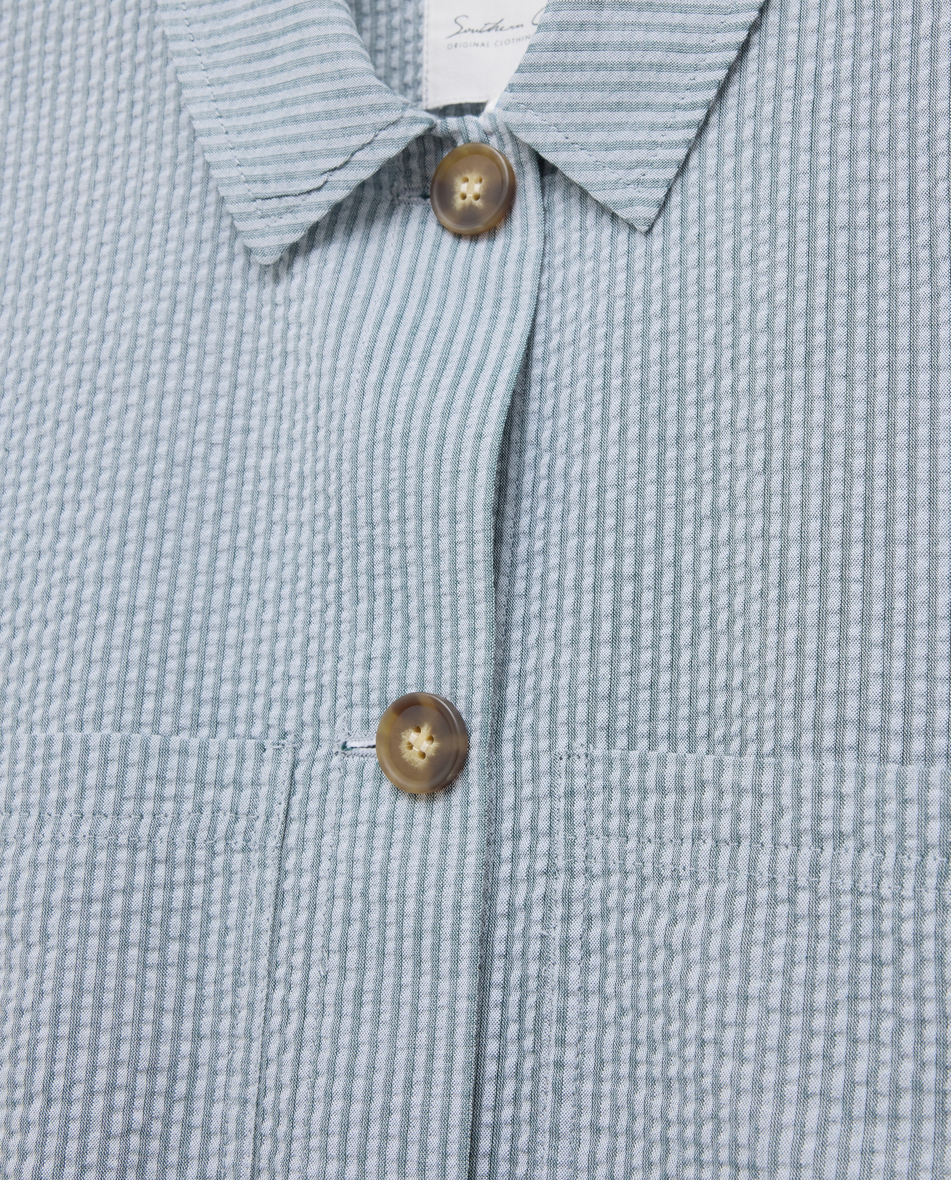 Blazer Liso em Seersucker Azul-6