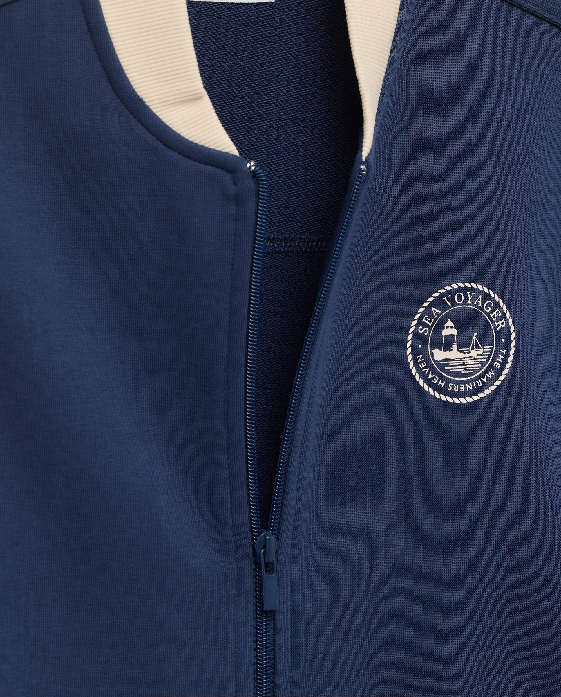 Casaco Tipo Blusão com Contraste Azul-marinho-5