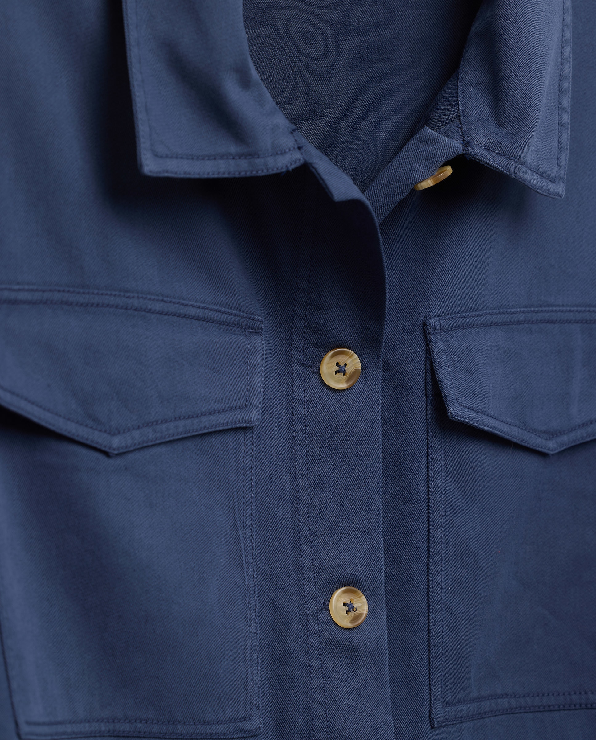 Casaco Liso com Bolsos e Detalhe de Cordão Azul-marinho-6