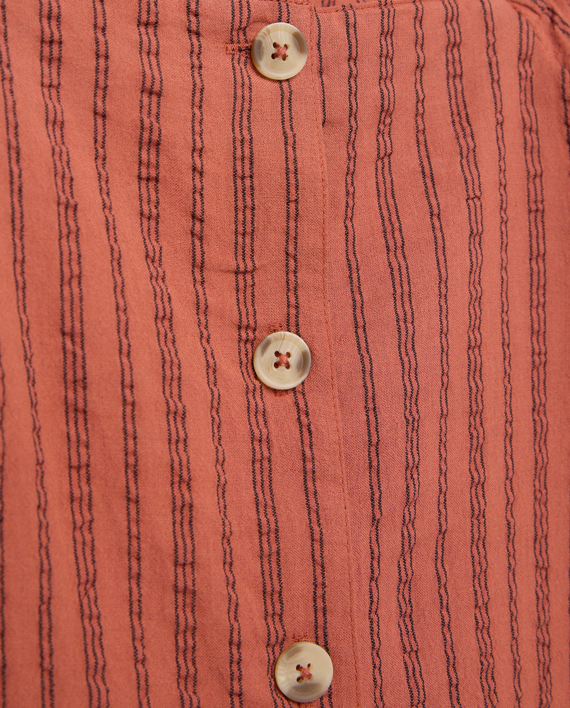 Blusa de mujer con escote cuadrado de rayas total look Rojo-5