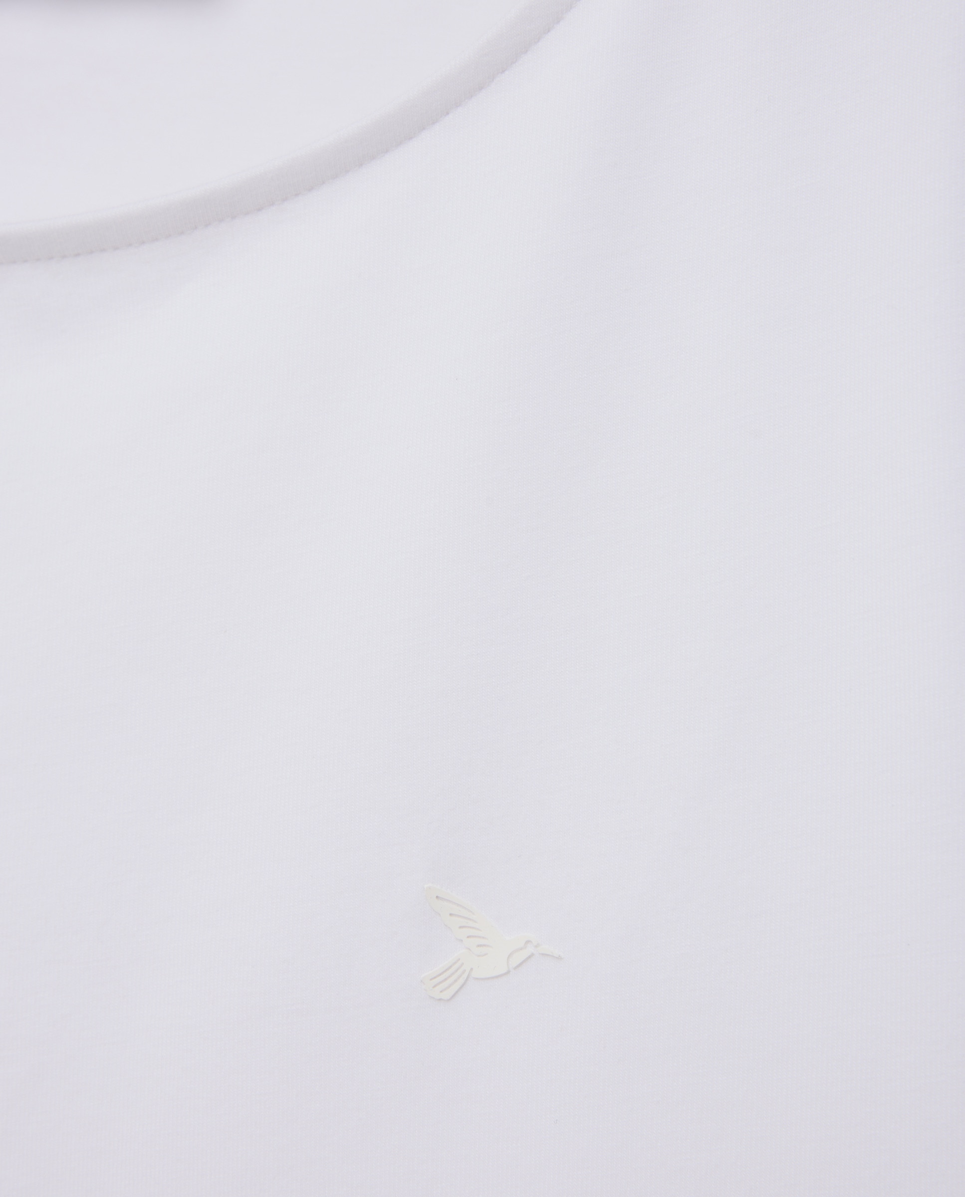 T-shirt de Manga 3/4 Básica com Decote à Barco Branco-marfim-5