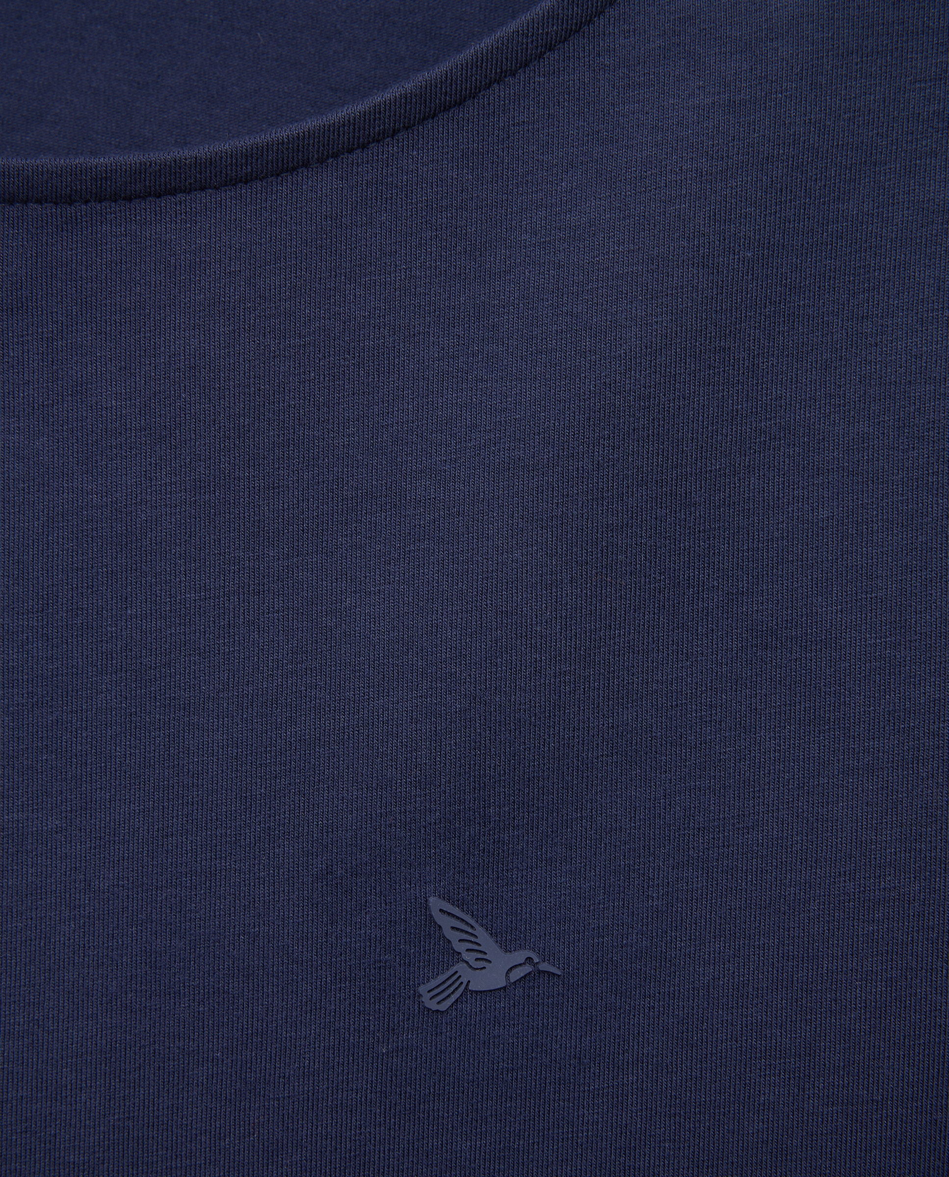 T-shirt de Manga 3/4 Básica com Decote à Barco Azul-marinho-5