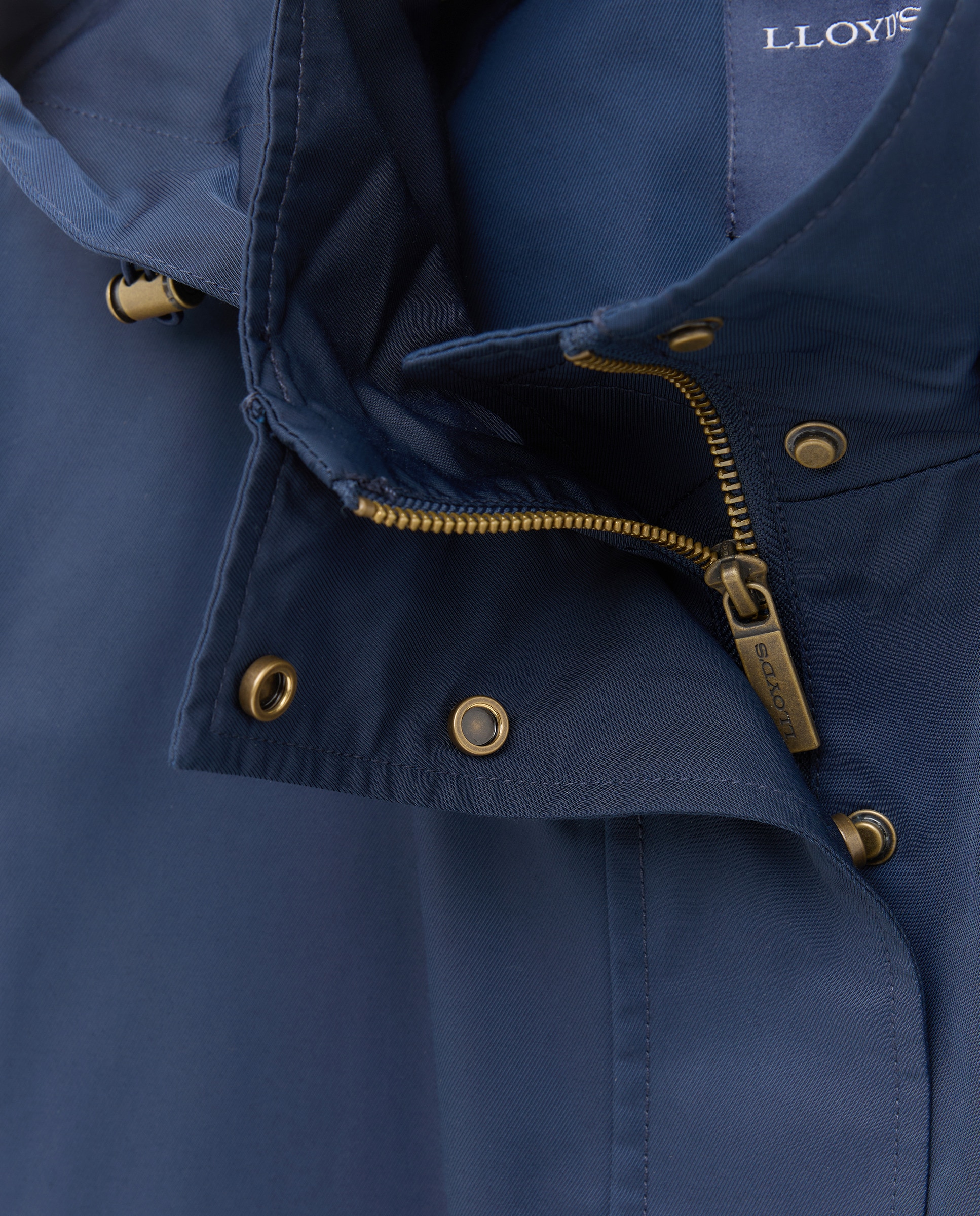 Parka Lisa Ligeira Curta com Capuz Azul-marinho-6