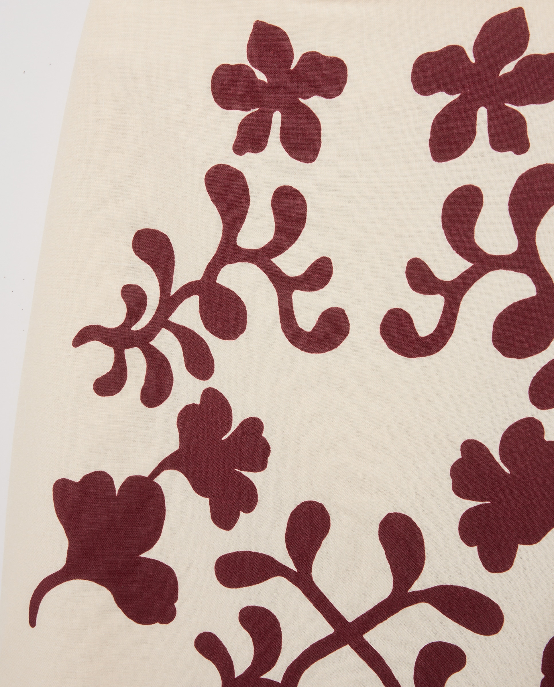 Saia Midi Estampada com Linho Vermelho-5