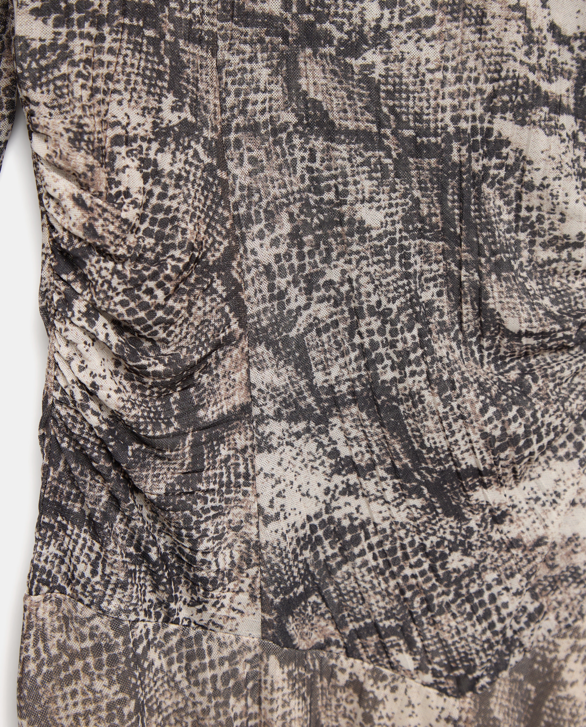 Vestido Circular com Animal Print de Serpente Castanho-6