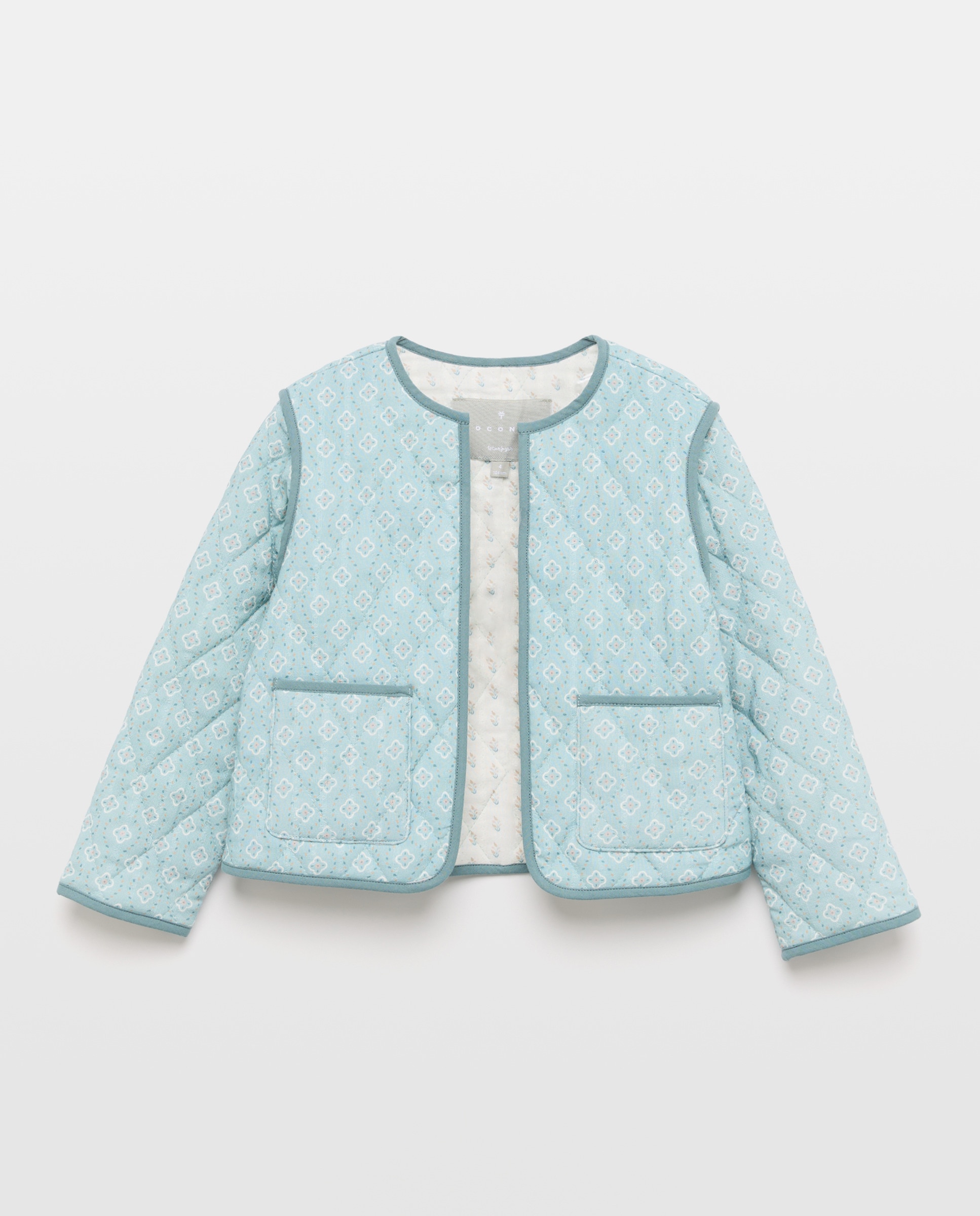 Casaco Acolchoado Ligeiro com Detalhes de Vivos Verde-5