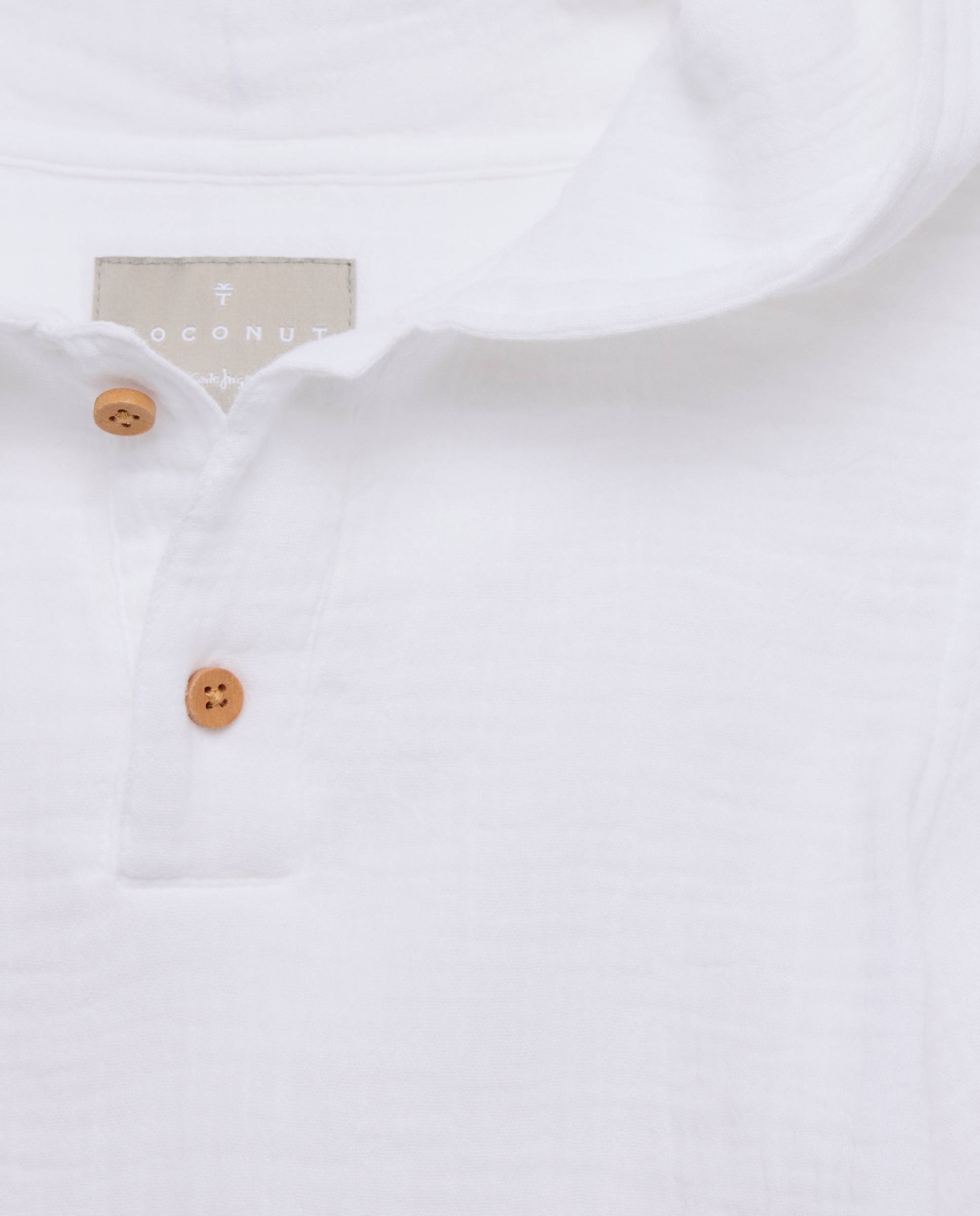 Camisa de Manga Comprida com Gola à Padre e Capuz de Chiffon Branco-5