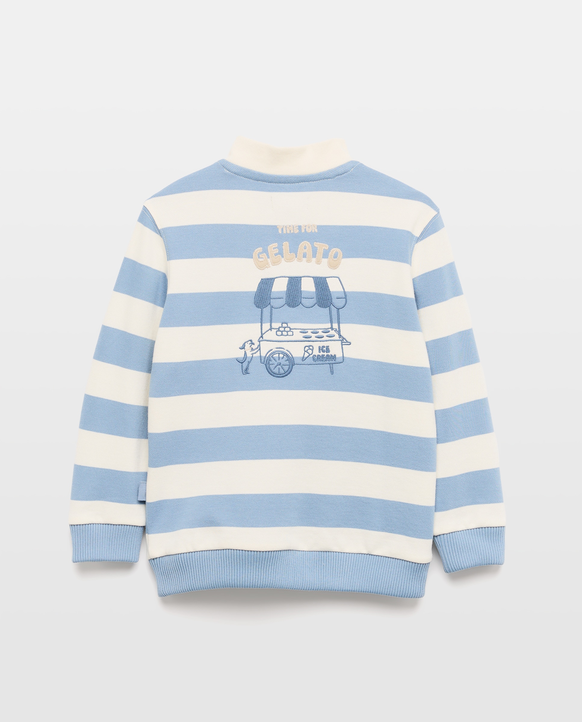 Sweatshirt Half Zip com Risca Tecida e Desenho à Frente Coconut El Corte Inglés Verde-5