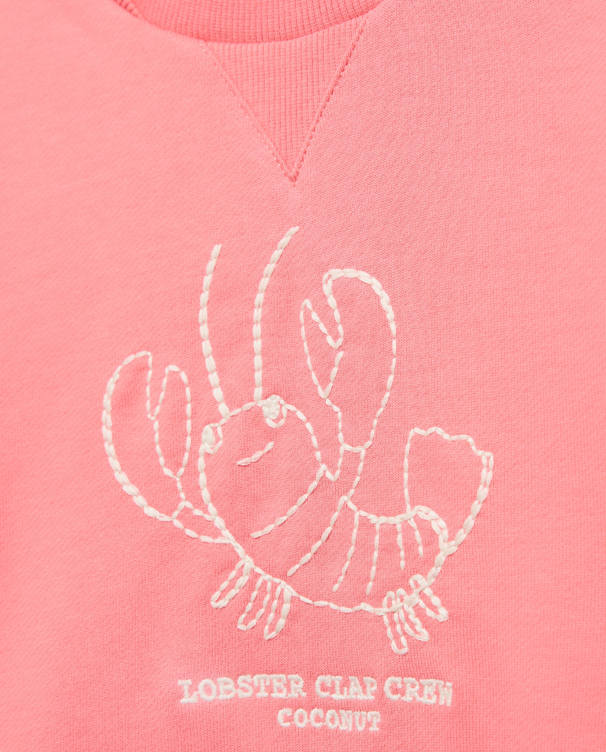 Sweatshirt com Gola Redonda 630 Coral-5