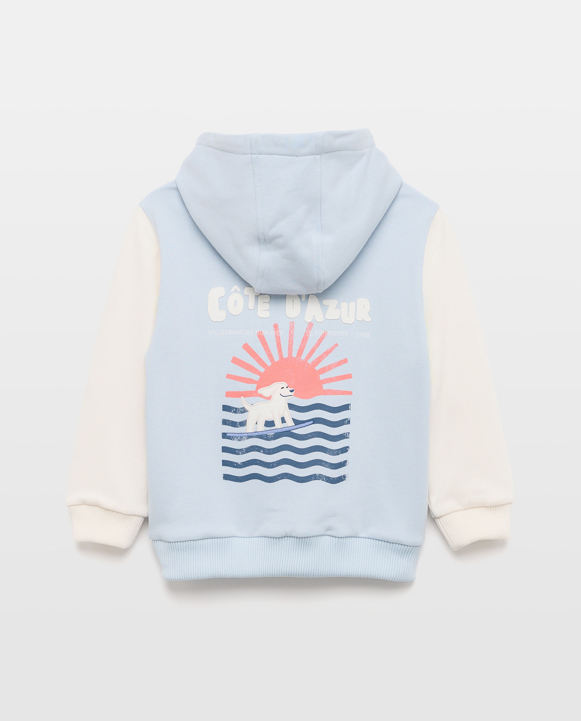 Sweatshirt com Capuz Waffle e Cortes Bicolor Multicolor-5