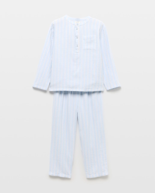 Imagem 0 de Pijama Completo Comprido de Chiffon Abotoado