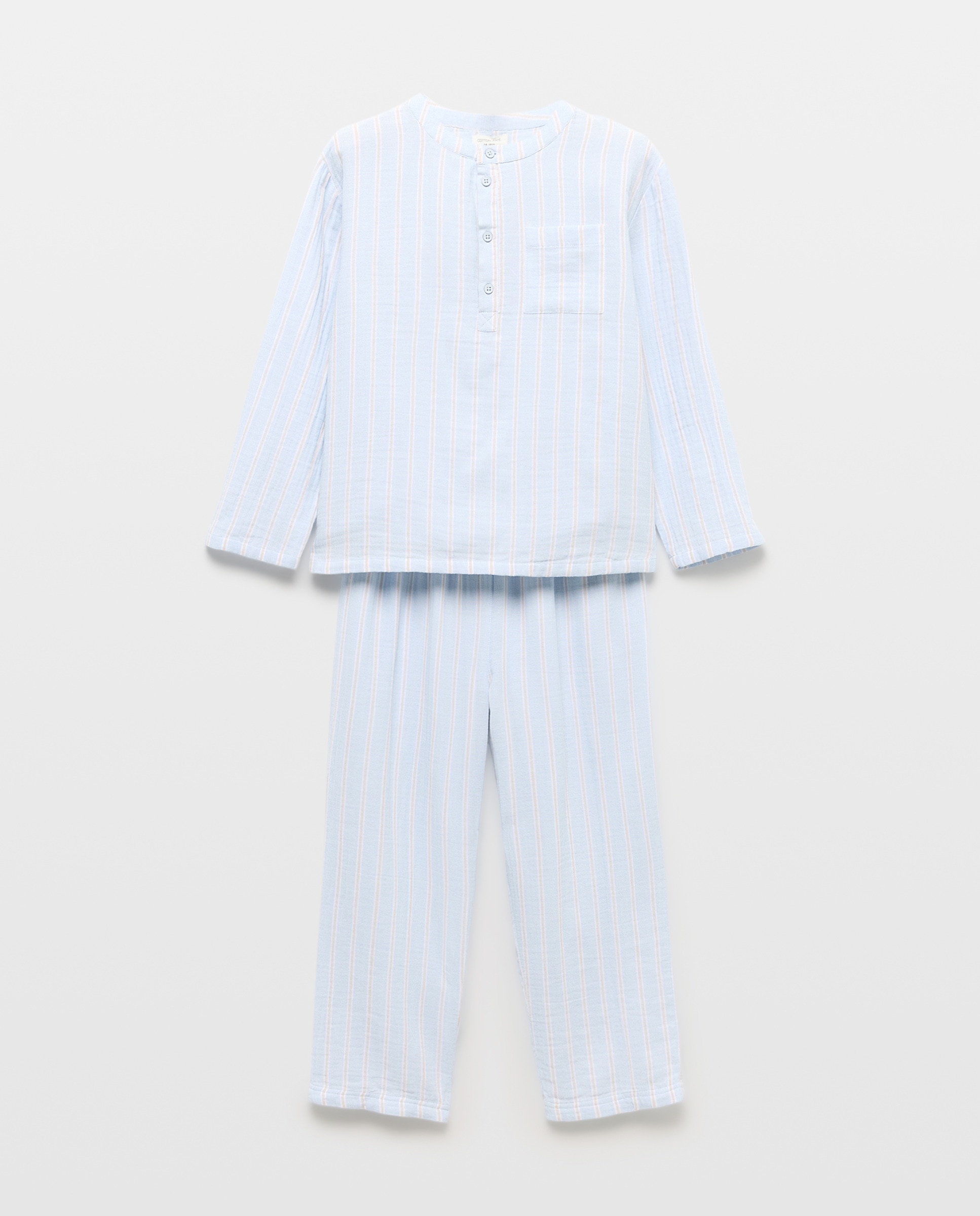 Pijama completo largo gasa abotonado de niño · Cotton Juice · El Corte ...