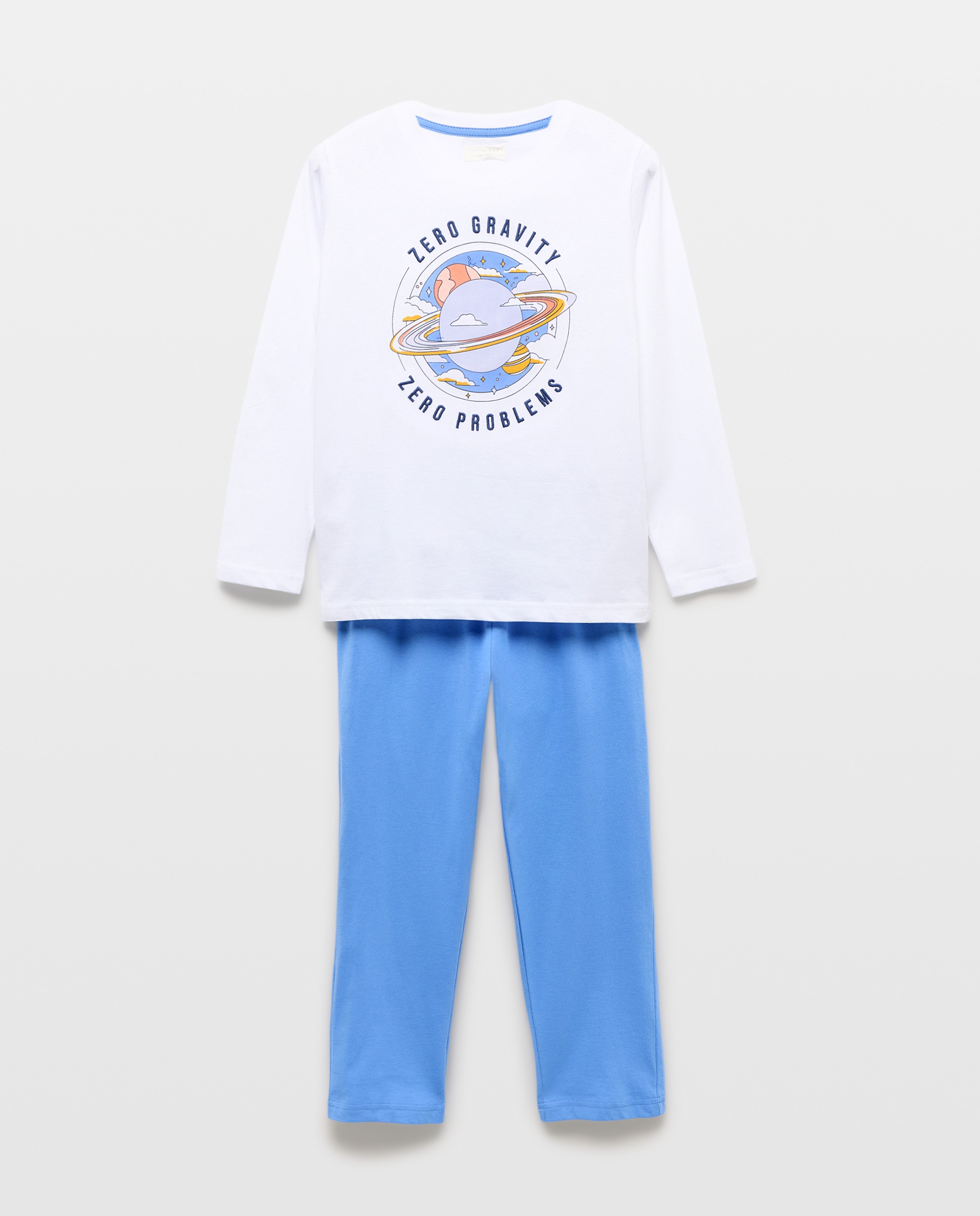 Pijama de Malha com Estampado de Fantasia Cotton Juice Branco-4