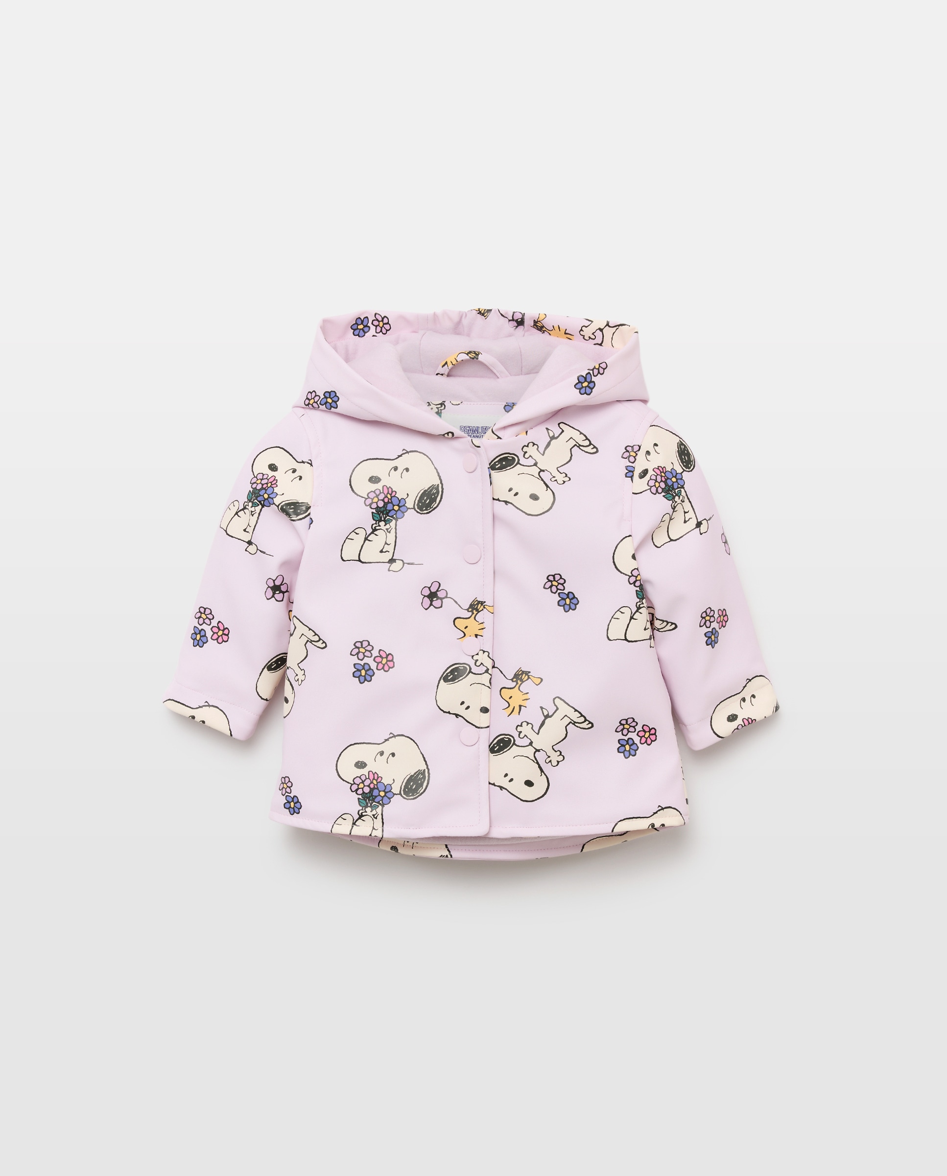 Parka Engomada de Bebé com Estampado SNOOPY Branco-1