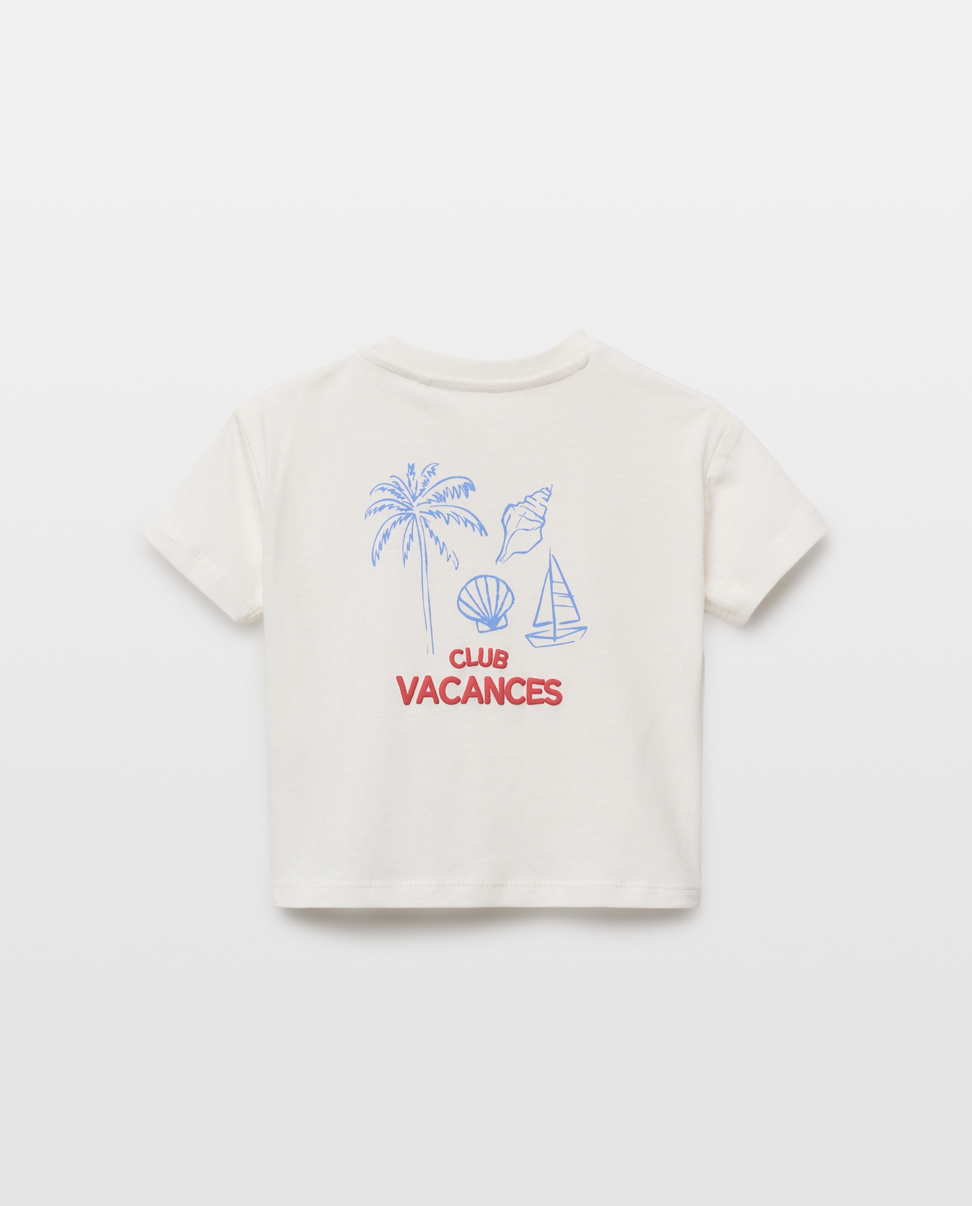 Camiseta de bebé manga corta solidaria Blanco roto-2