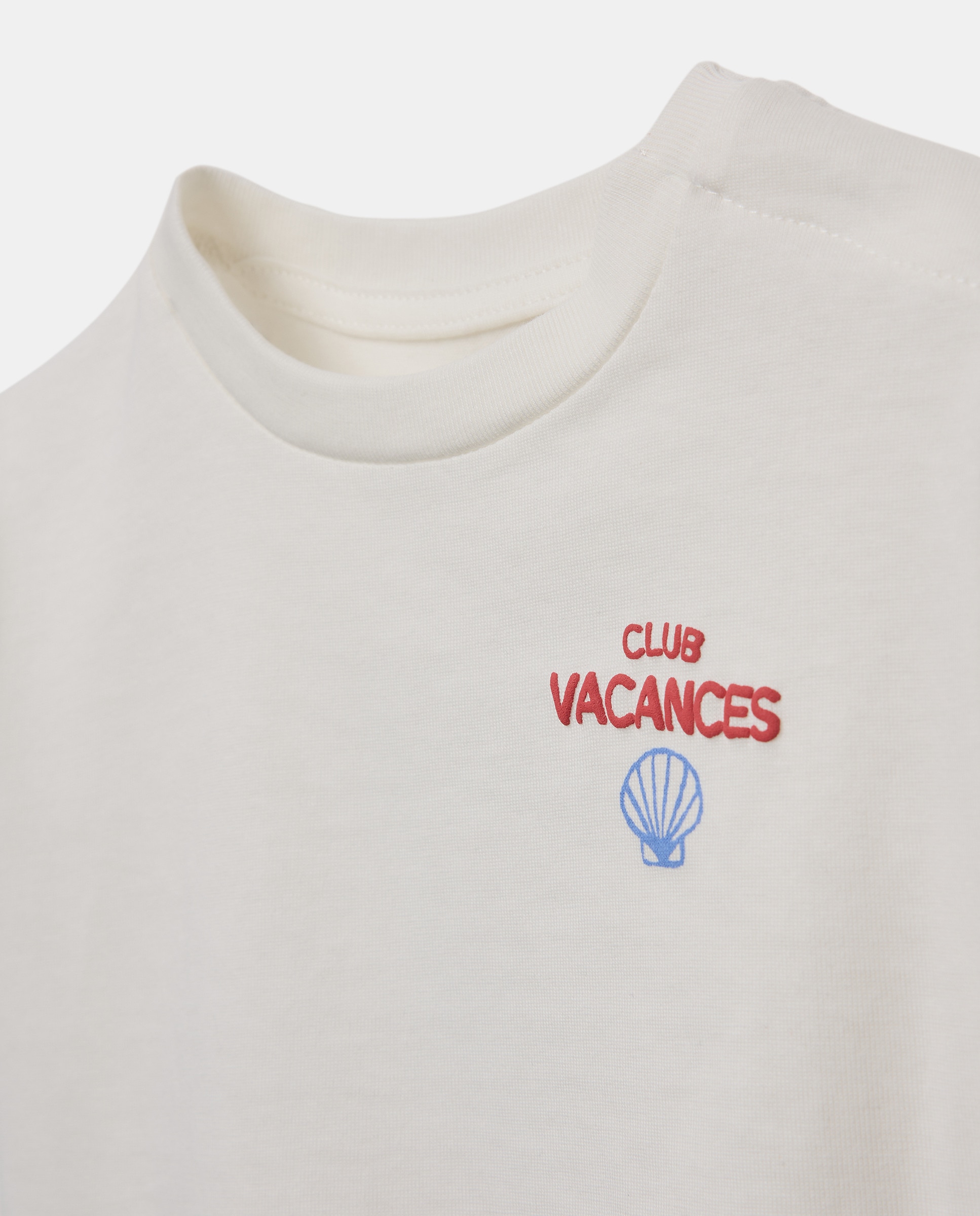 Camiseta de bebé manga corta solidaria Blanco roto-3