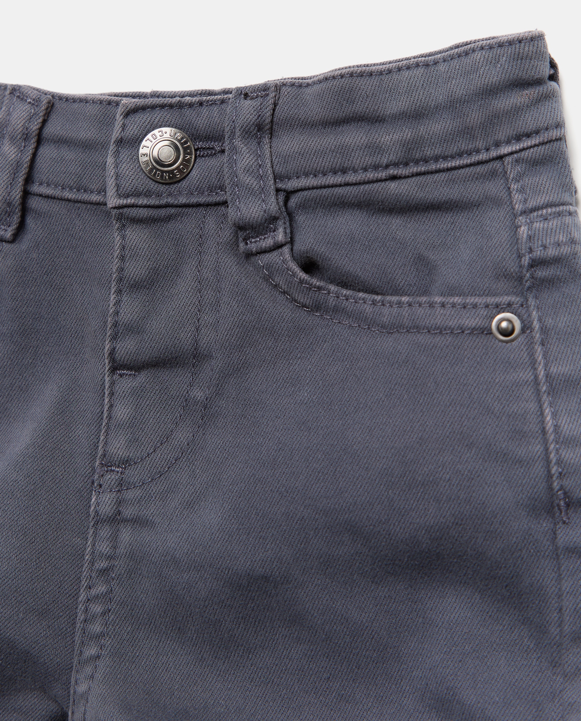 Bermuda de bebé denim color 5 bolsillos efecto lava Azul marino-3