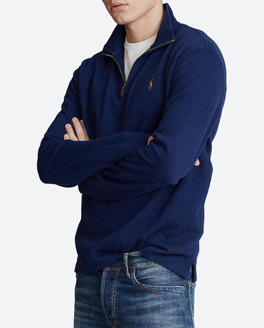 Imagen 0 de Jersey de hombre de algodón con media cremallera tallas grandes