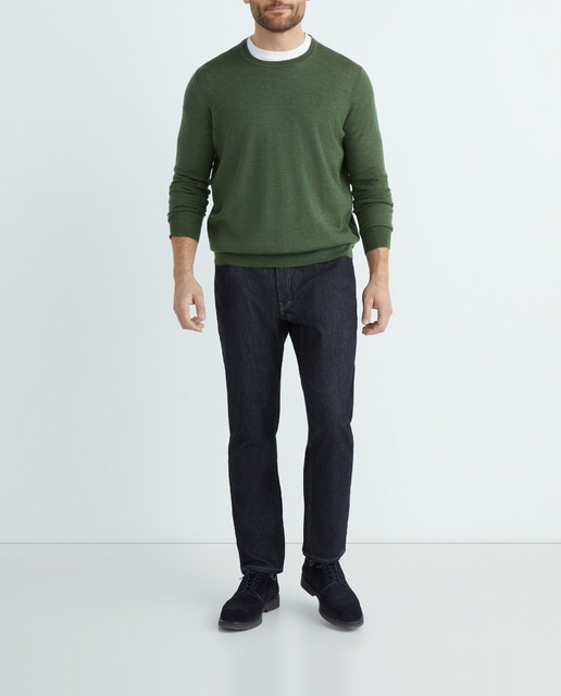 Imagen 0 de Jersey de hombre de lana lavable con cuello polo tallas grandes