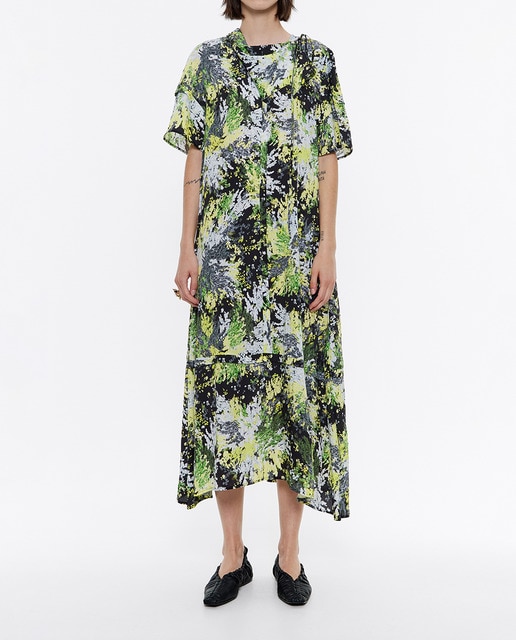 Imagen 0 de Vestido de mujer midi de viscosa con textura.