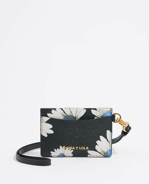 Imagen 0 de Tarjetero de textura caviar con estampado Daisy.