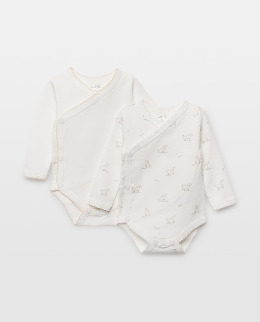 Imagen 0 de Pack 2 bodies de bebé manga larga cruzado