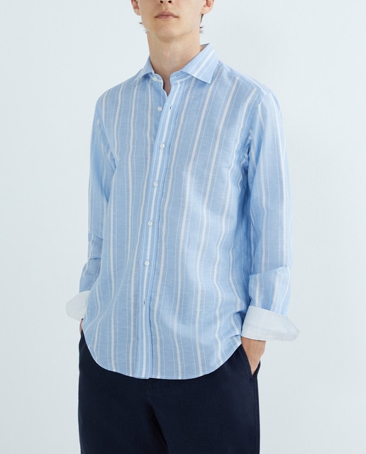 Imagen 0 de Camisa de hombre casual manga larga rayas