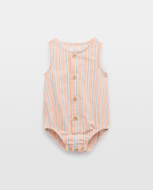 Imagen 0 de Ranita de recién nacido rayas lino