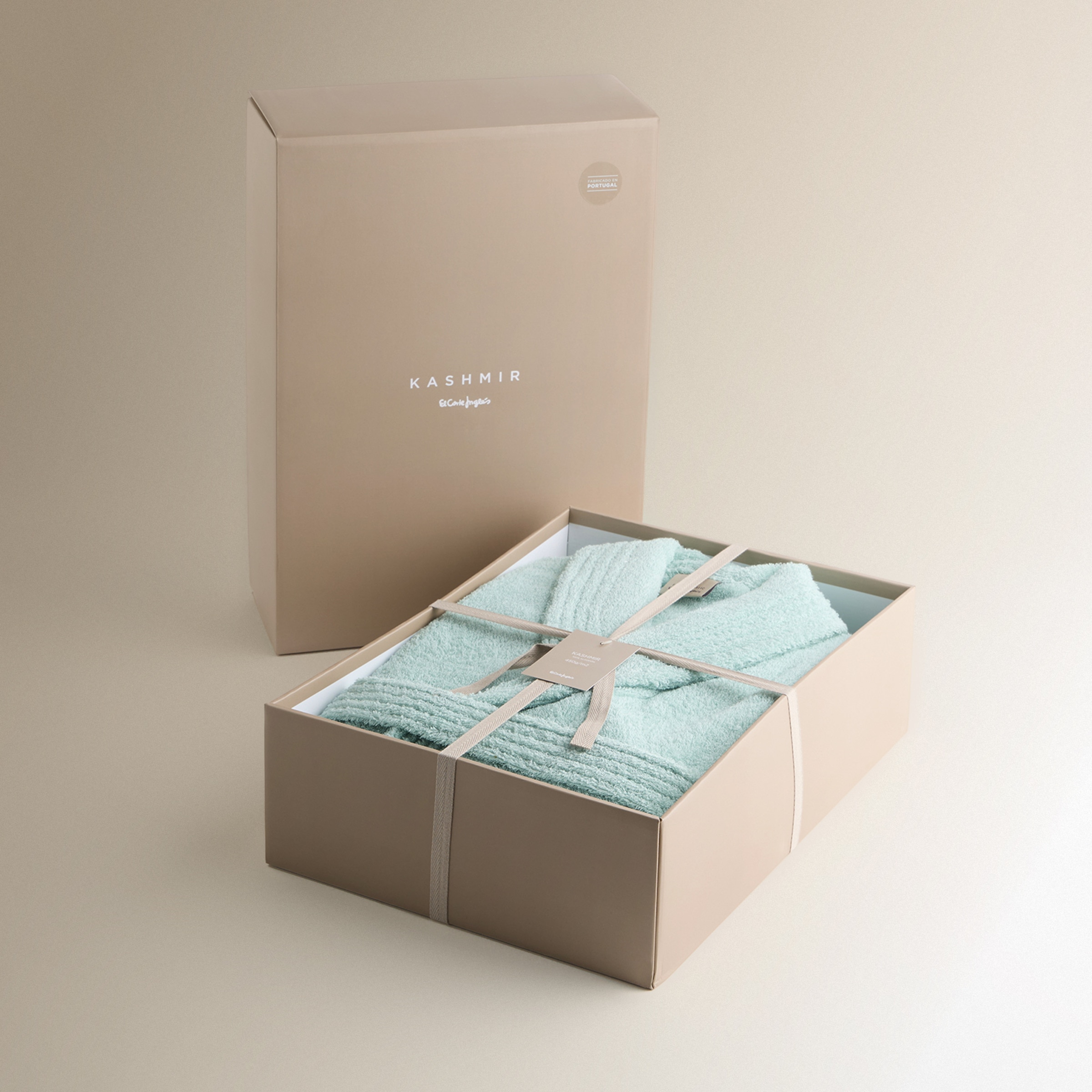 Albornoz con solapa algodón 450 gr/m2 Kashmir El Corte Inglés Azul-5