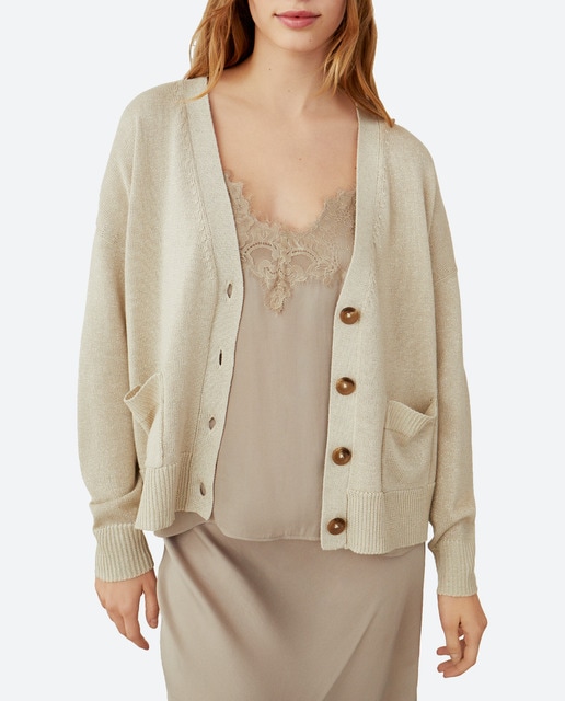 Imagen 0 de Chaqueta de punto perlado de mujer