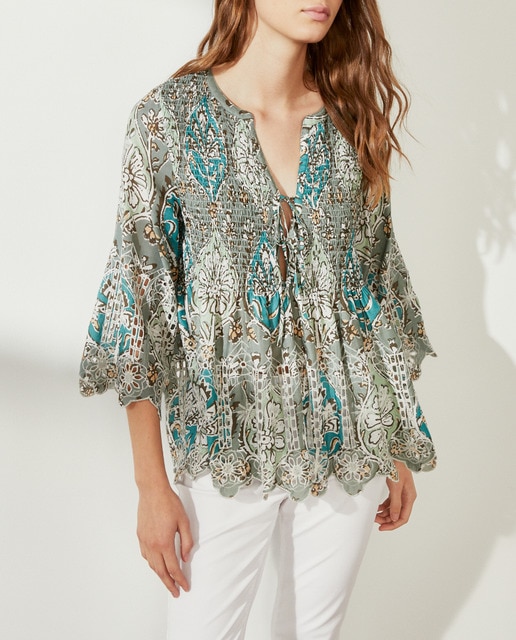 Imagen 0 de Blusa guipur estampada