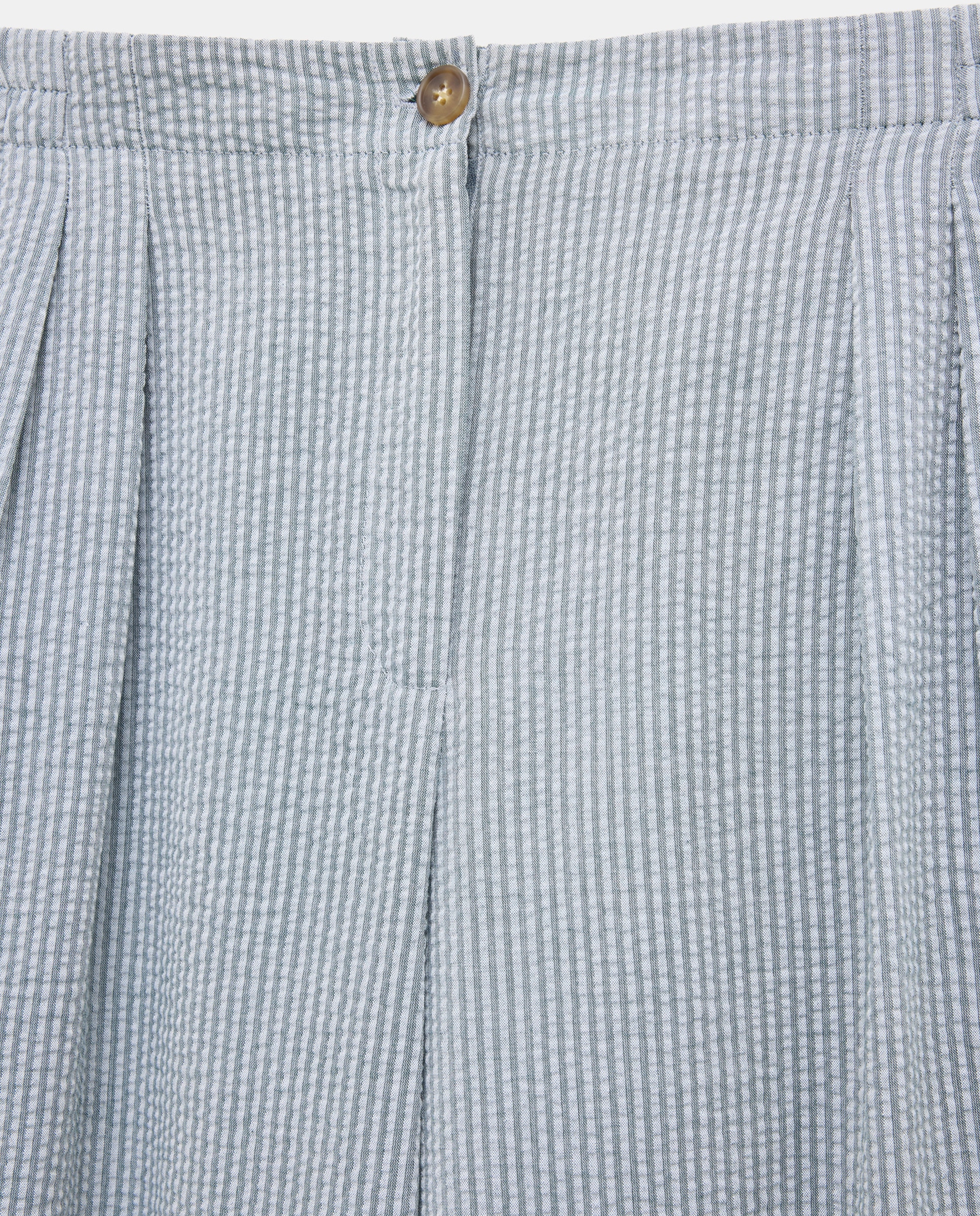 Calças Lisas em Seersucker com Elásticos Azul-5