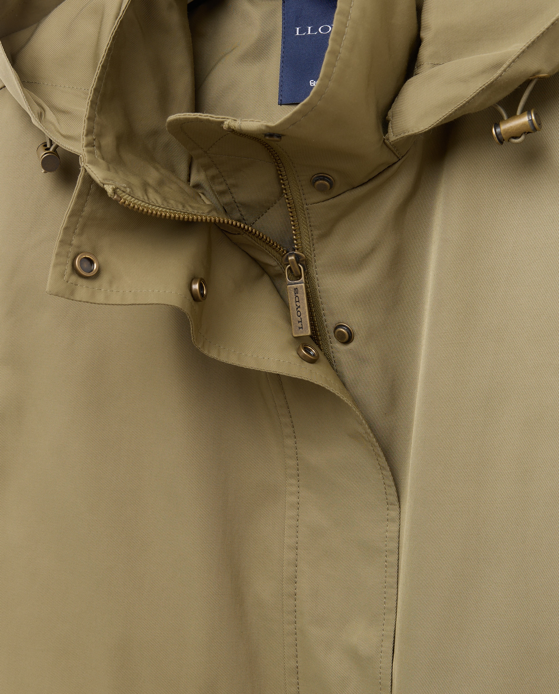 Parka Lisa Ligeira Curta com Capuz 520 Caqui-6