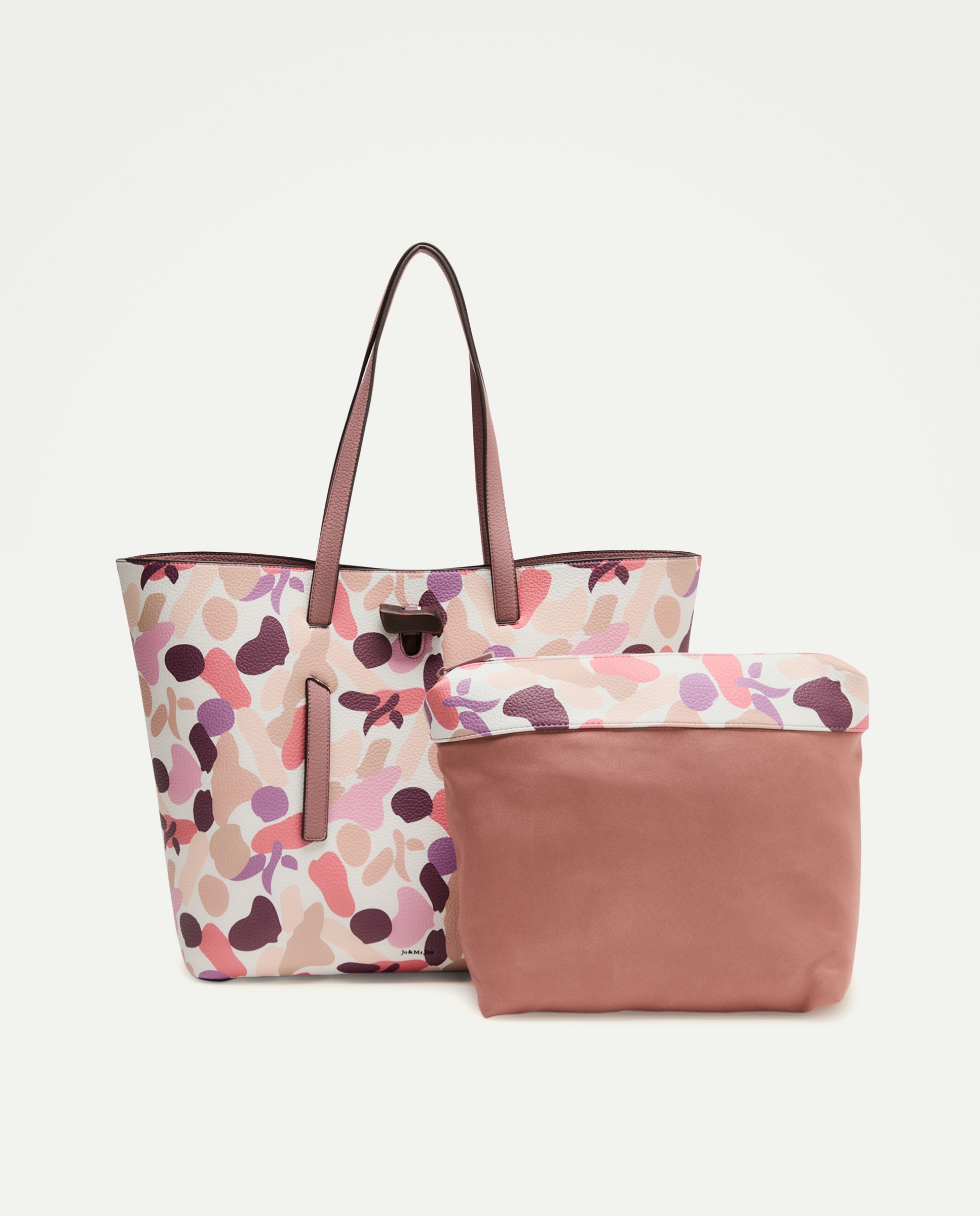Mala Shopper com Alça Estampada Rosa-3