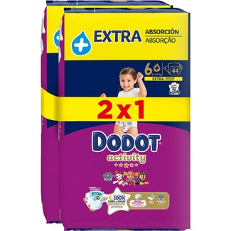 Activity pañales de 14+ kg Extra absorción talla paquete 88 unidades formato 2x1 - Dodot