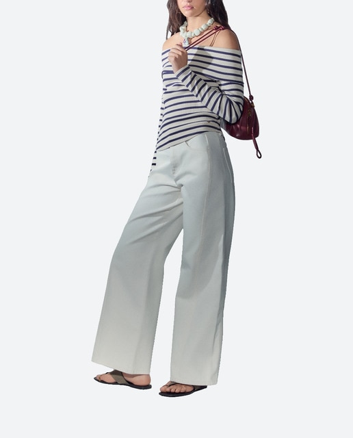 Imagen 0 de Camiseta de mujer manga larga escote bardot