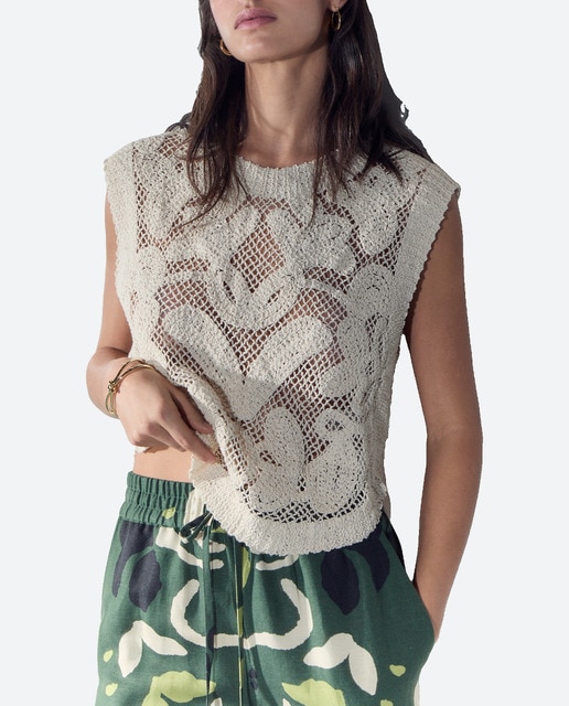 Imagen 0 de Jersey de mujer sin mangas crochet