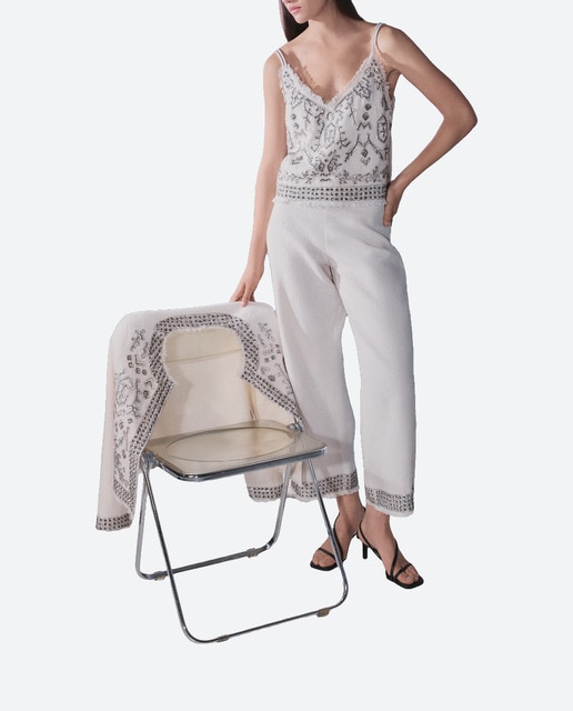Imagen 0 de Pantalón de mujer con bordados y lentejuelas
