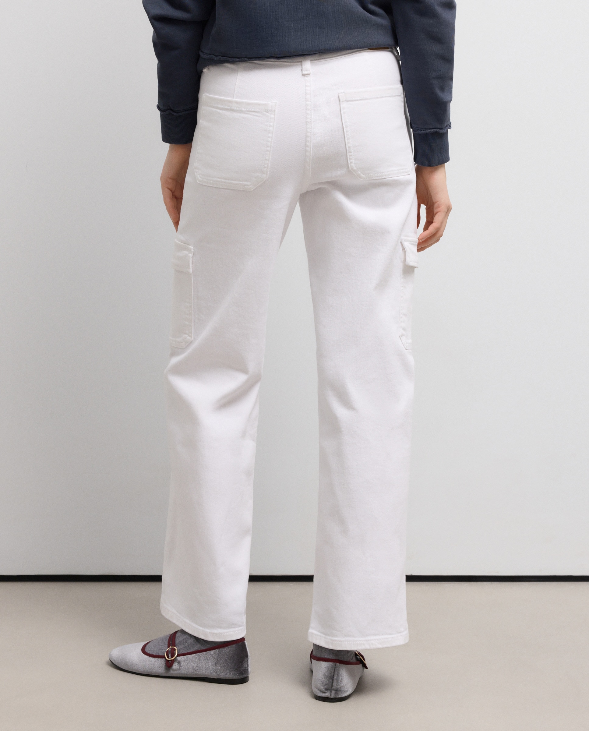 Calças Regular Lisas de Algodão 120 Cru-3