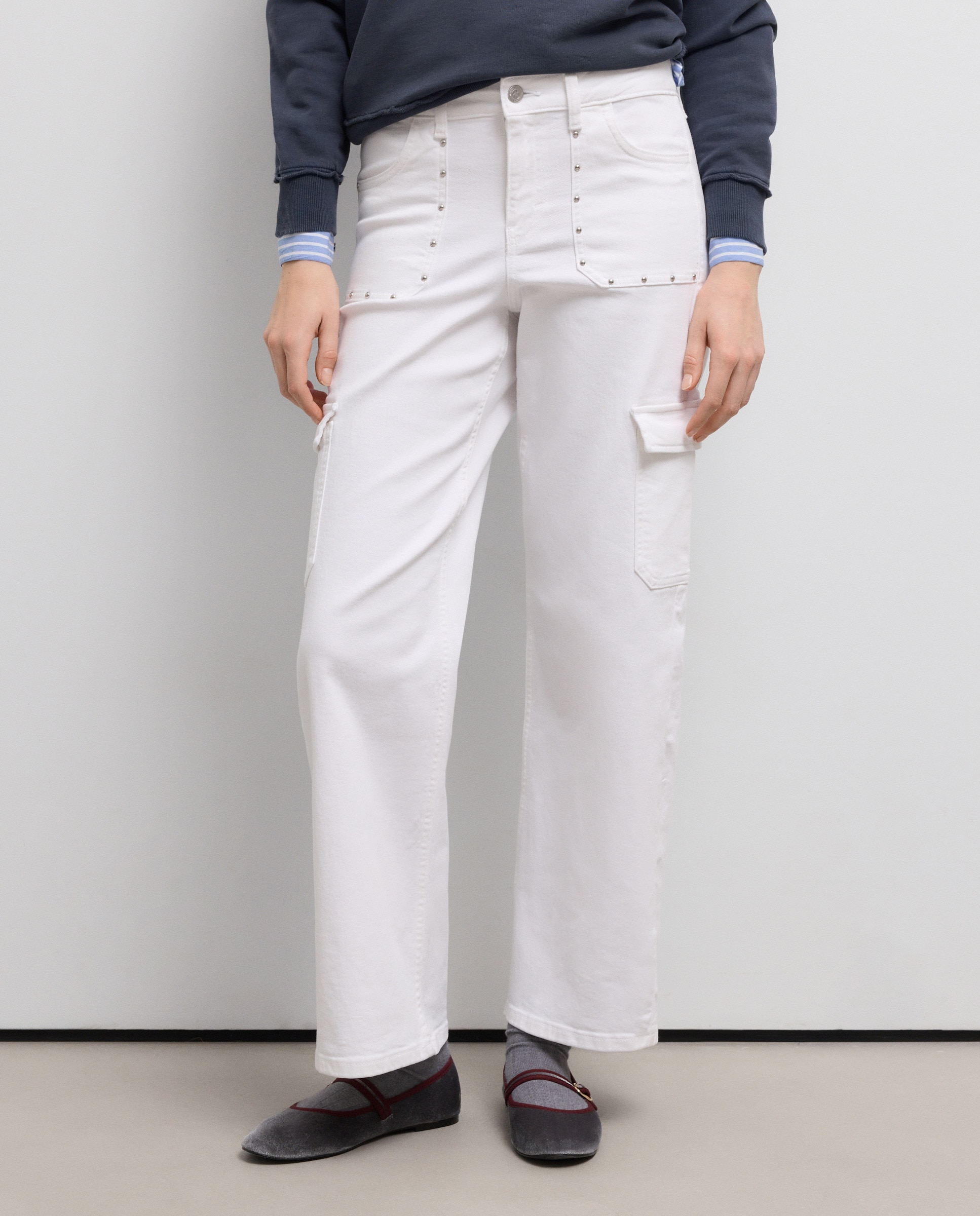 Calças Regular Lisas de Algodão 120 Cru-2