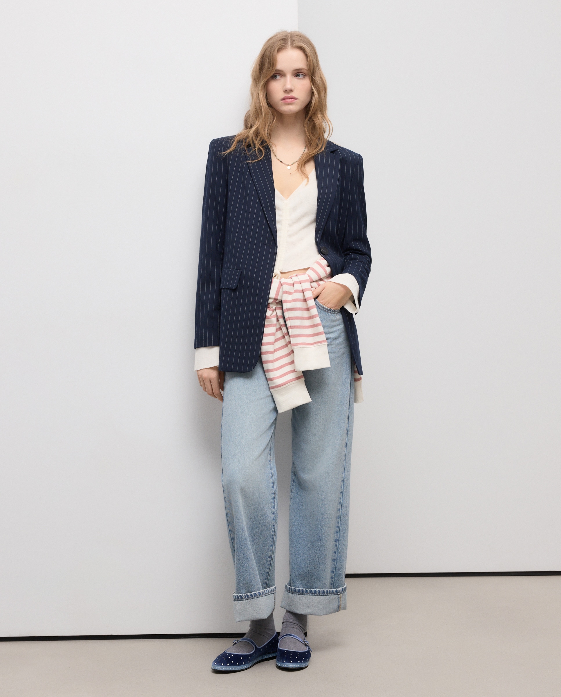 Imagem 0 de Camisola de Malha com Decote em Bico com Franzido