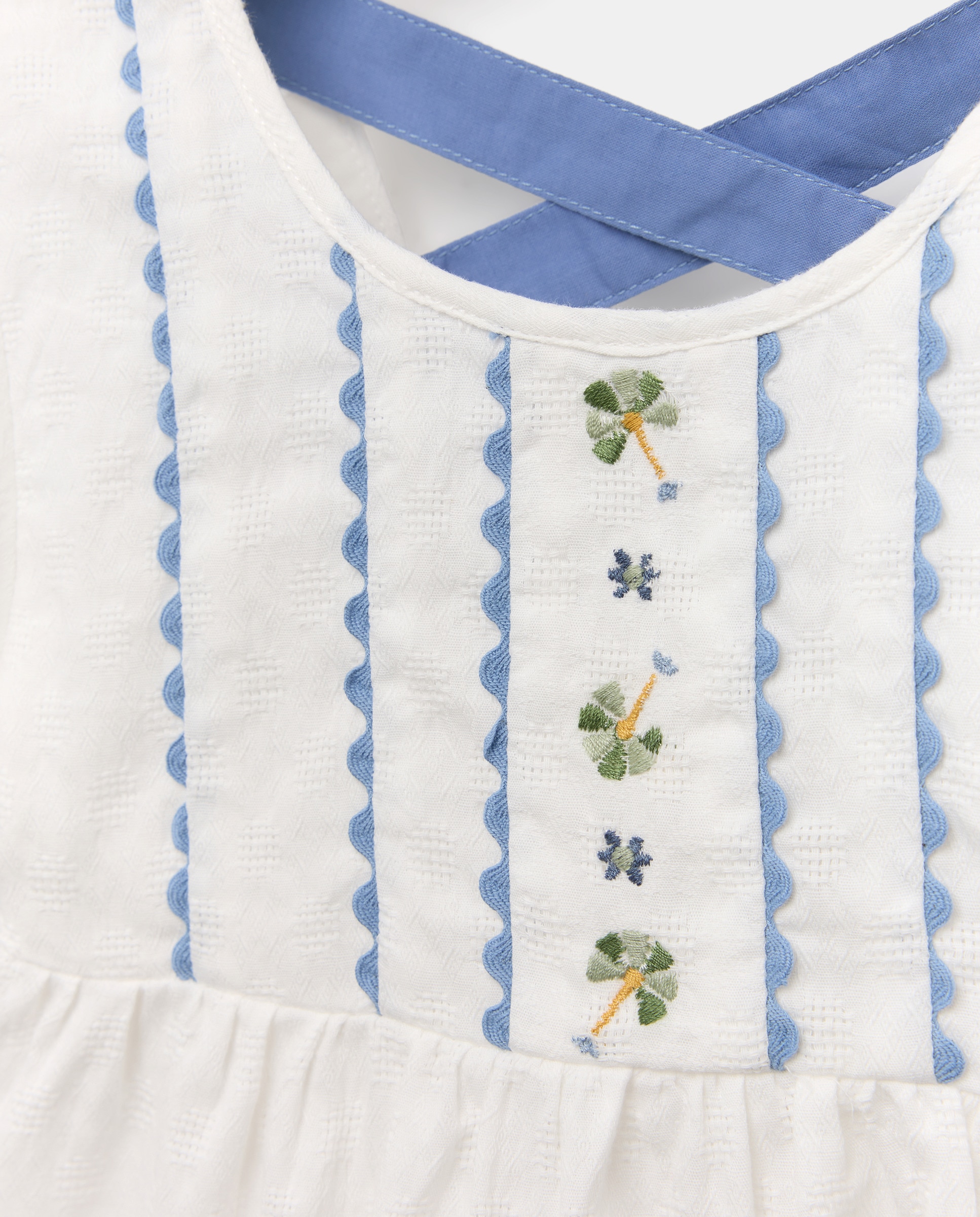 Blusa de Manga Curta com Bordados Coconut El Corte Inglés Branco-marfim-5