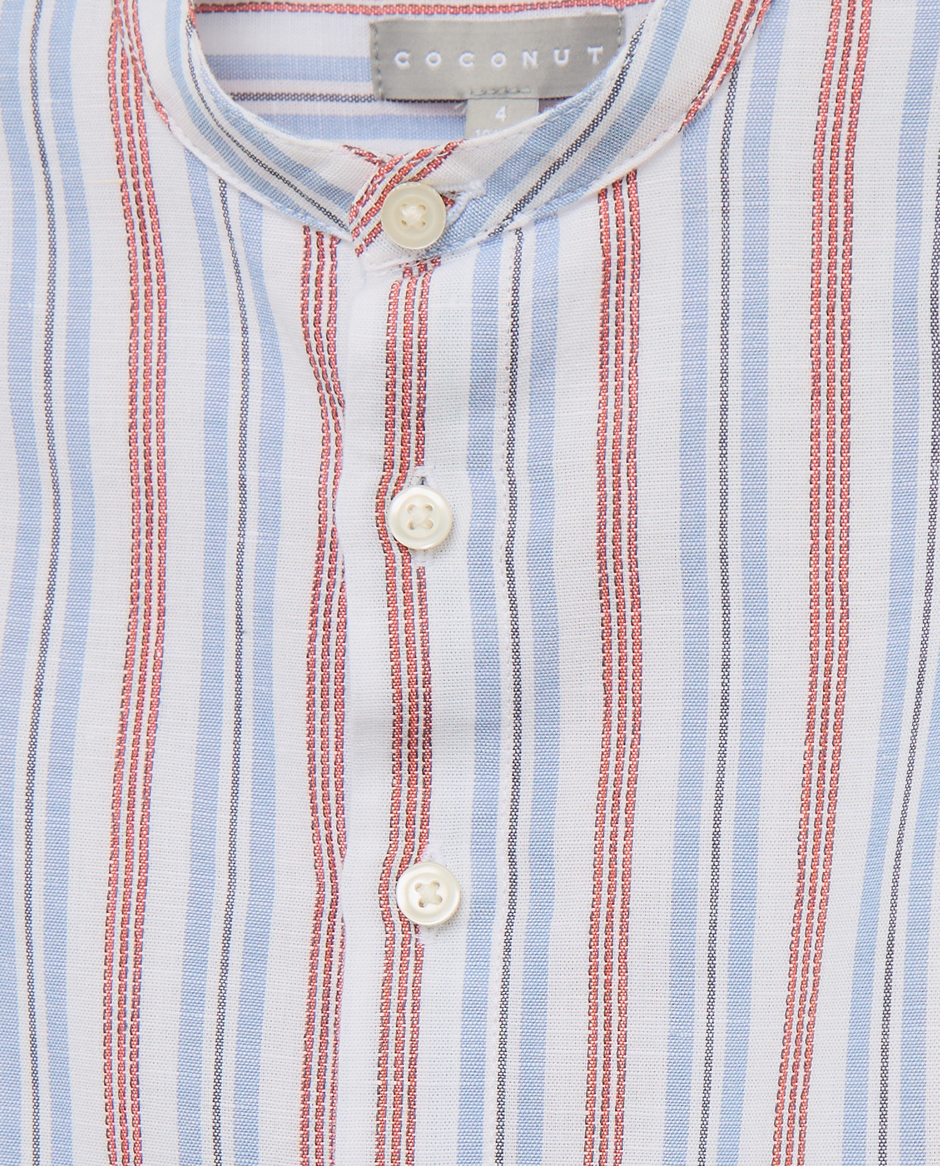 Camisa de Manga Comprida e Gola à Padre com Risca de Fantasia Coconut El Corte Inglés Vermelho-6
