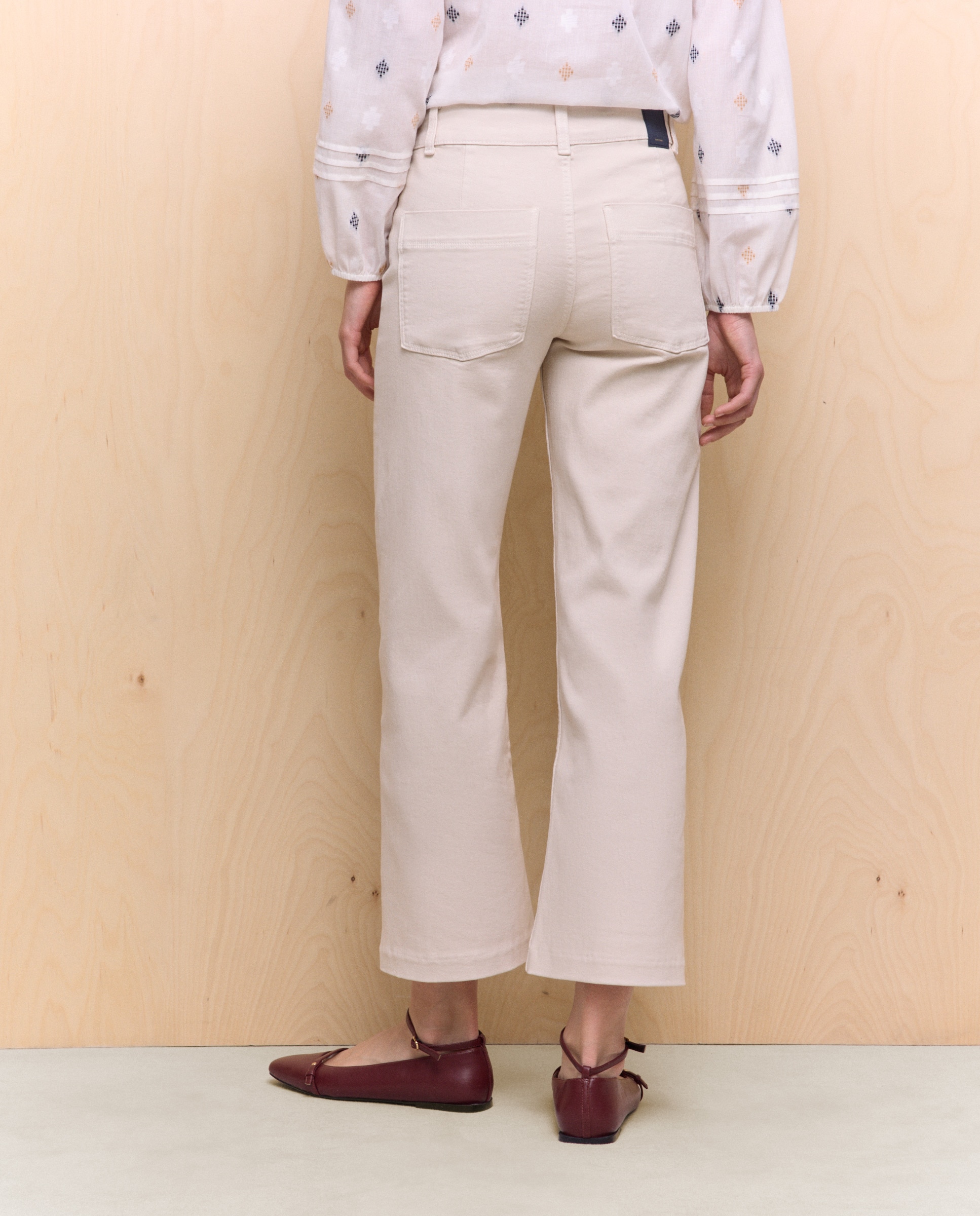 Jeans Crop Culotte com Nervura 120 Cru-3