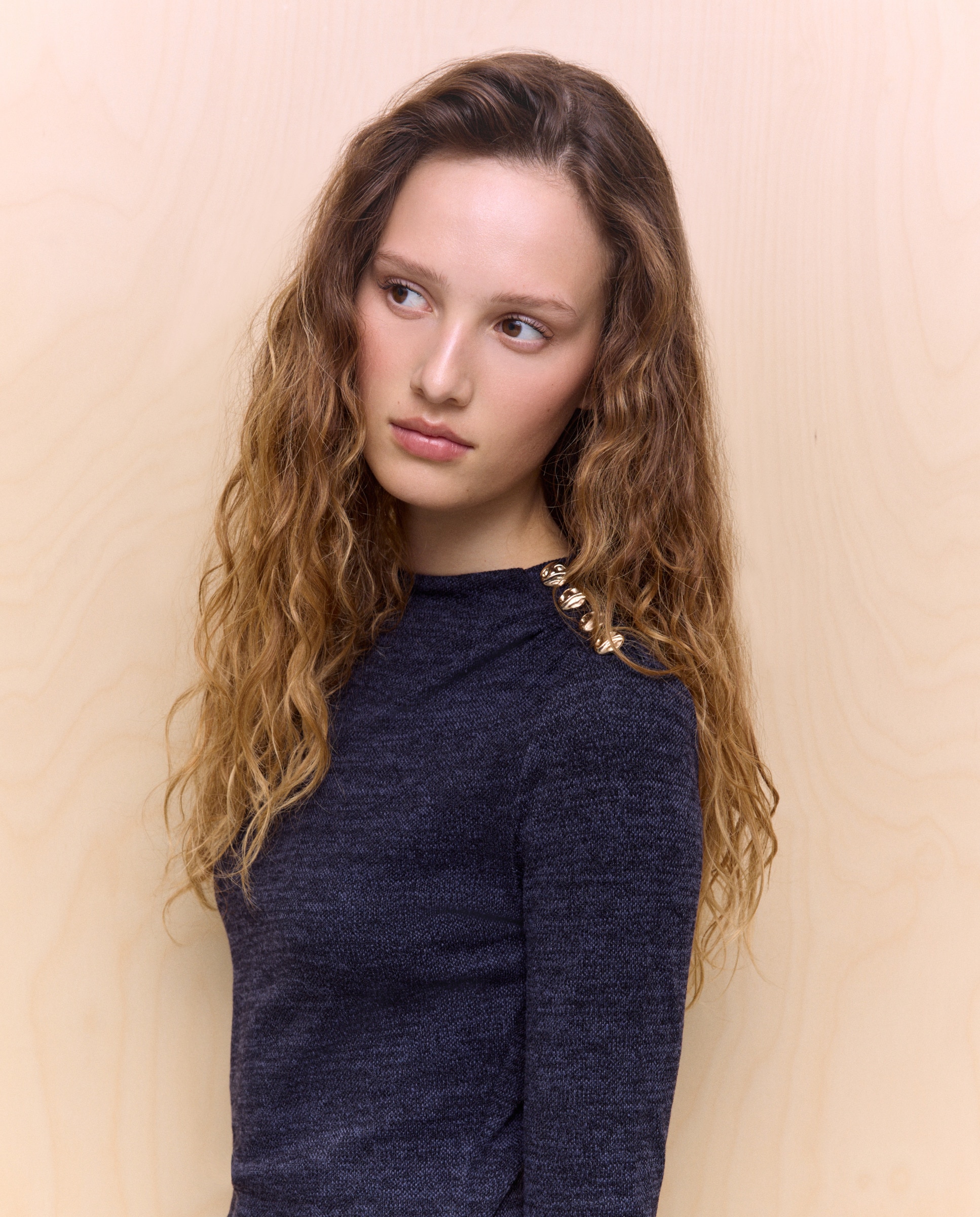 Vestido Liso com Manga Curta Azul-marinho-4