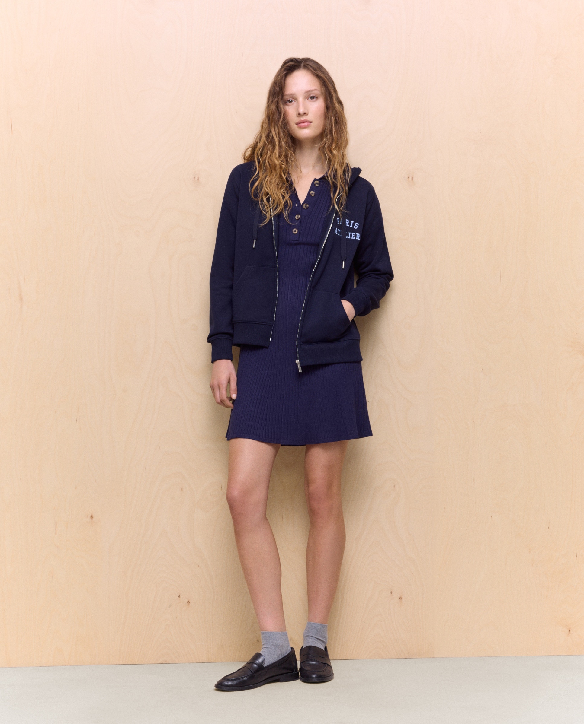 Sweatshirt de Algodão Estampada Azul-marinho-2