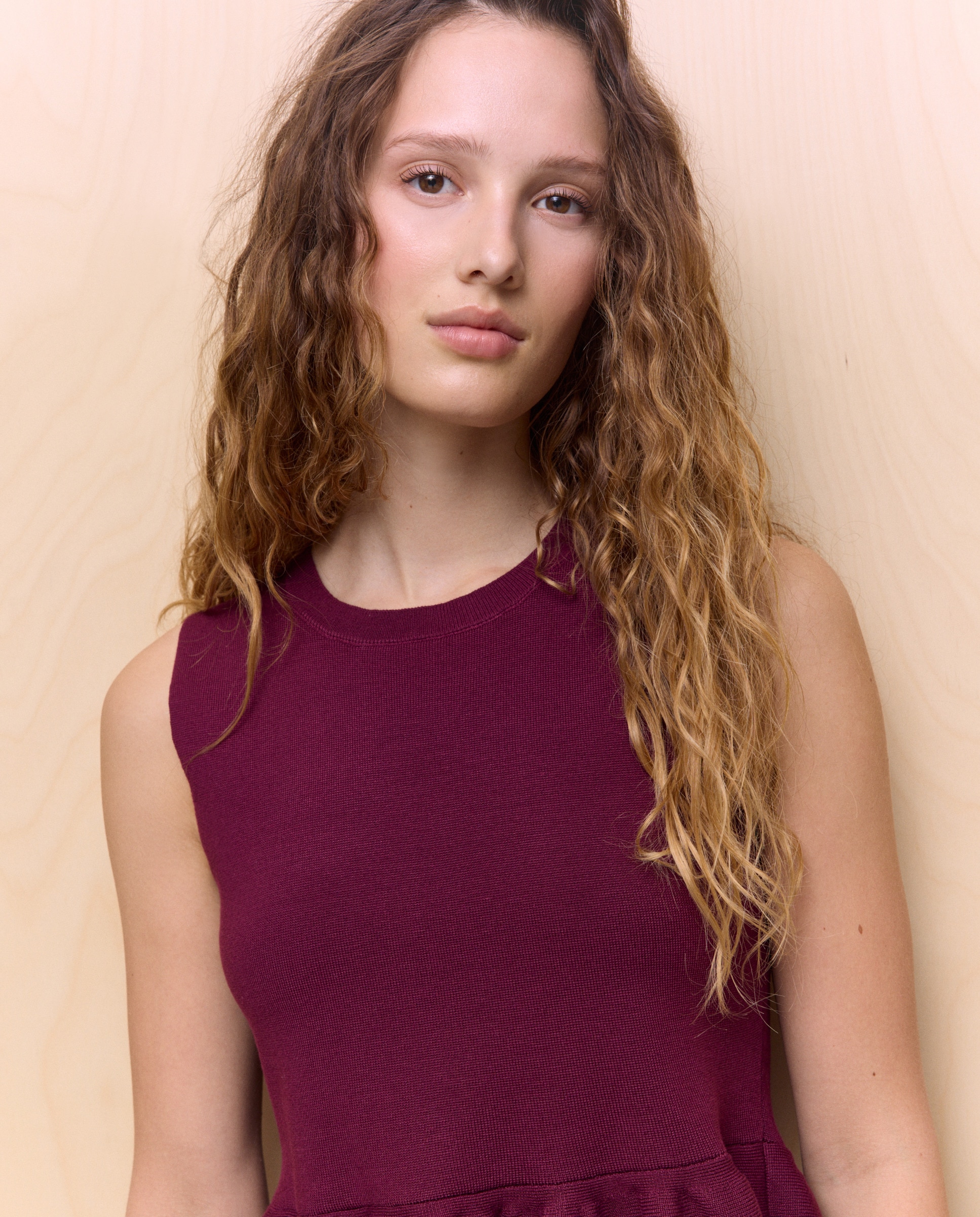 Camisola de malha de ponto liso Bordeaux-4