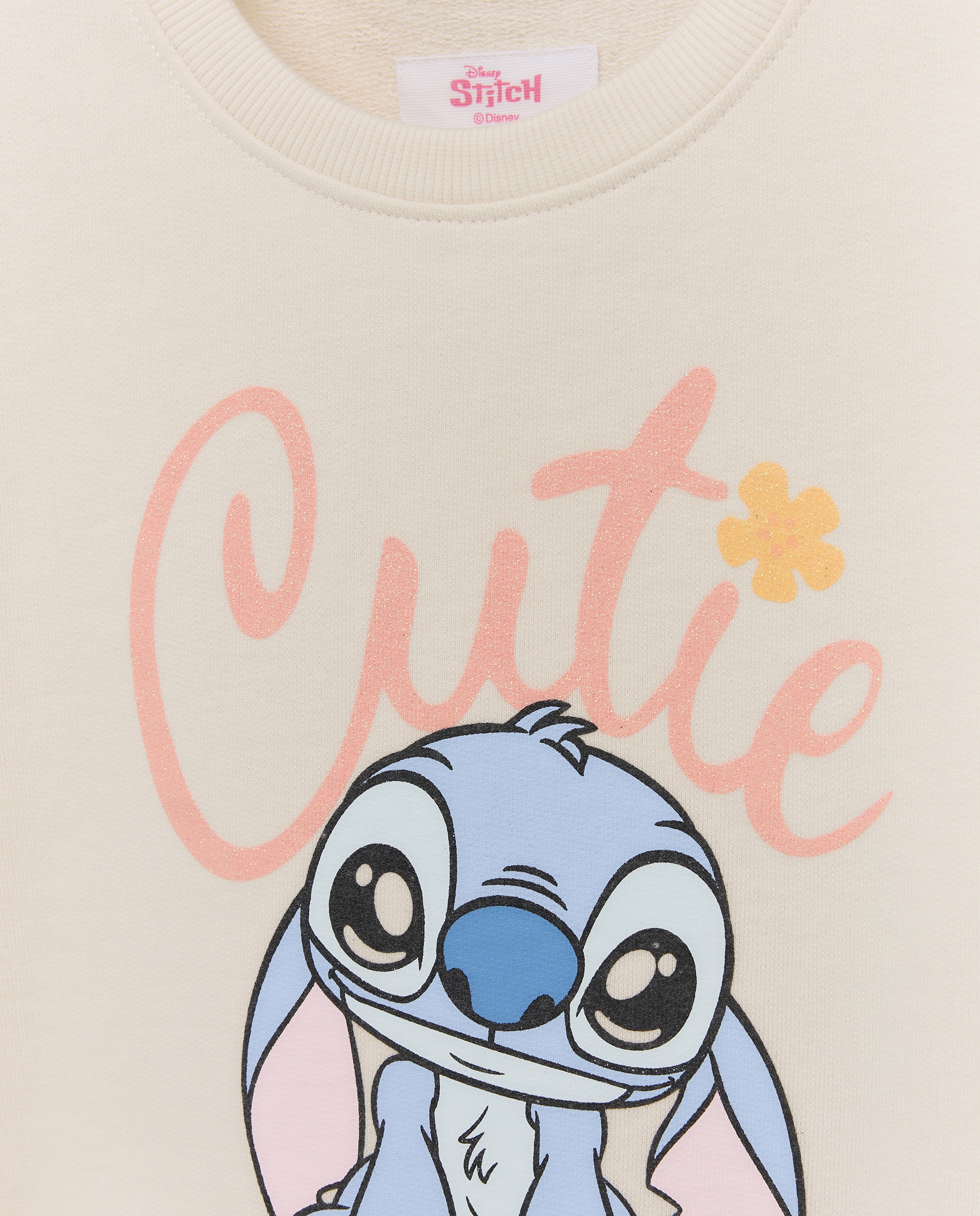 Sweatshirt de Decote Redondo com Estampado Posicional Stitch Primeiro Plano Kids El Corte Inglés 120 Cru-5
